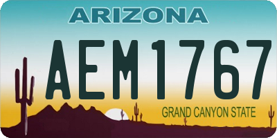 AZ license plate AEM1767
