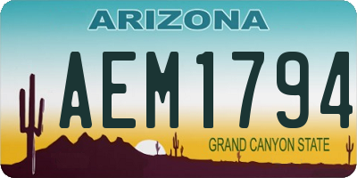 AZ license plate AEM1794