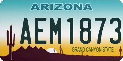 AZ license plate AEM1873