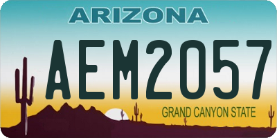 AZ license plate AEM2057