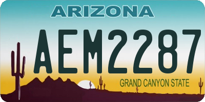 AZ license plate AEM2287