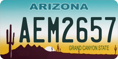 AZ license plate AEM2657