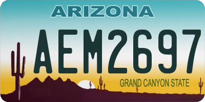 AZ license plate AEM2697