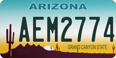 AZ license plate AEM2774
