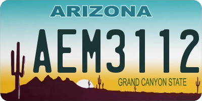 AZ license plate AEM3112