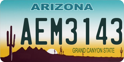 AZ license plate AEM3143