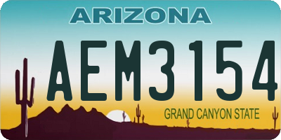 AZ license plate AEM3154