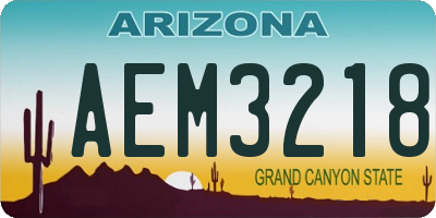 AZ license plate AEM3218