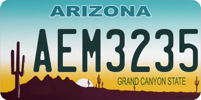 AZ license plate AEM3235