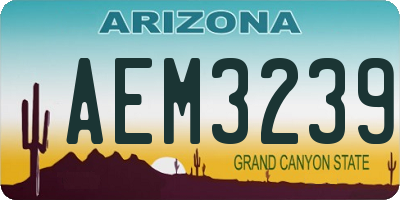 AZ license plate AEM3239