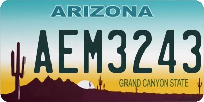 AZ license plate AEM3243
