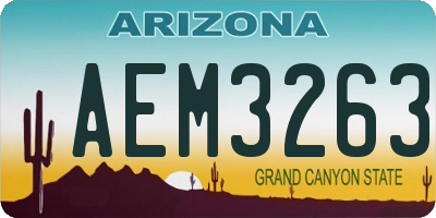 AZ license plate AEM3263