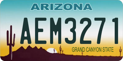 AZ license plate AEM3271