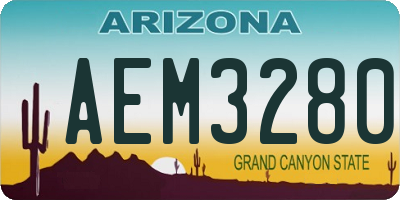AZ license plate AEM3280
