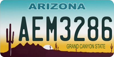 AZ license plate AEM3286