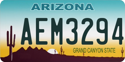 AZ license plate AEM3294