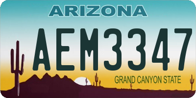 AZ license plate AEM3347