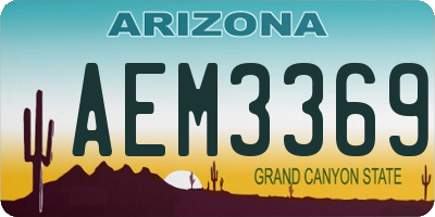 AZ license plate AEM3369