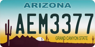 AZ license plate AEM3377