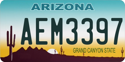 AZ license plate AEM3397
