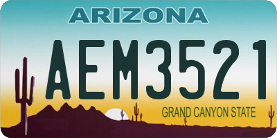 AZ license plate AEM3521