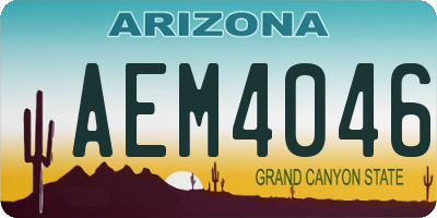 AZ license plate AEM4046
