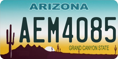 AZ license plate AEM4085