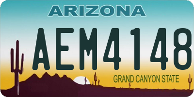 AZ license plate AEM4148