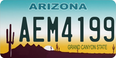 AZ license plate AEM4199