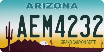 AZ license plate AEM4232