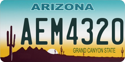 AZ license plate AEM4320