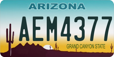 AZ license plate AEM4377