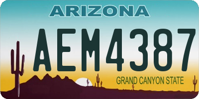 AZ license plate AEM4387