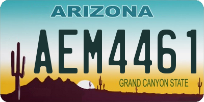 AZ license plate AEM4461