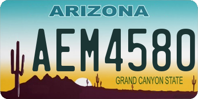 AZ license plate AEM4580
