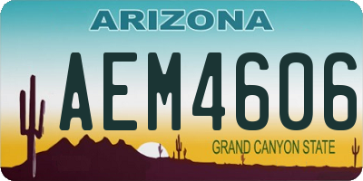 AZ license plate AEM4606