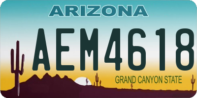 AZ license plate AEM4618