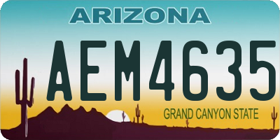 AZ license plate AEM4635