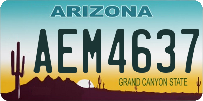 AZ license plate AEM4637