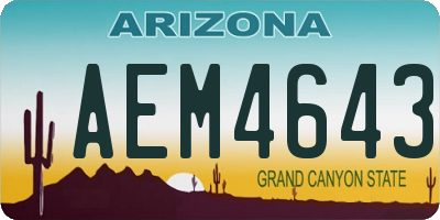 AZ license plate AEM4643