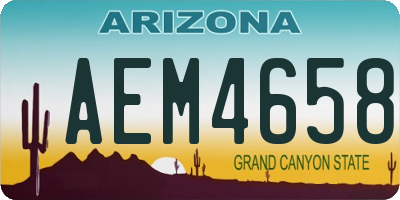 AZ license plate AEM4658