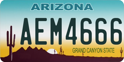 AZ license plate AEM4666