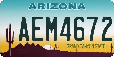 AZ license plate AEM4672