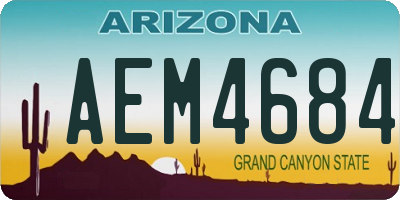 AZ license plate AEM4684