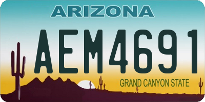 AZ license plate AEM4691