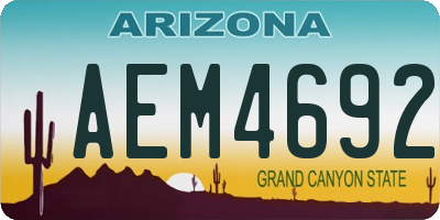 AZ license plate AEM4692
