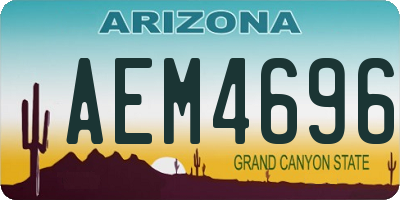 AZ license plate AEM4696