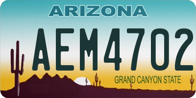 AZ license plate AEM4702