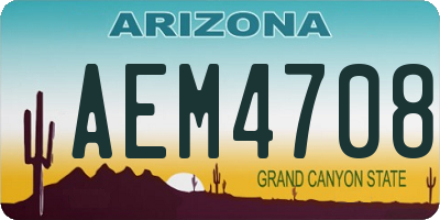 AZ license plate AEM4708
