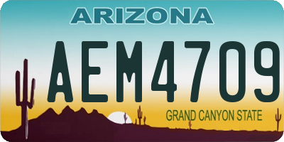AZ license plate AEM4709